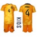 Nederland Virgil van Dijk #4 Babykleding Thuisshirt Kinderen WK 2022 Korte Mouwen (+ korte broeken)